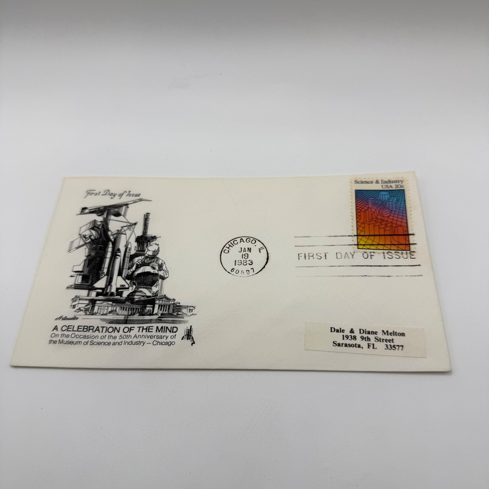 1983 Artmaster First Day Cover Museum of Science Industry Chicago 50th Anniv FDC